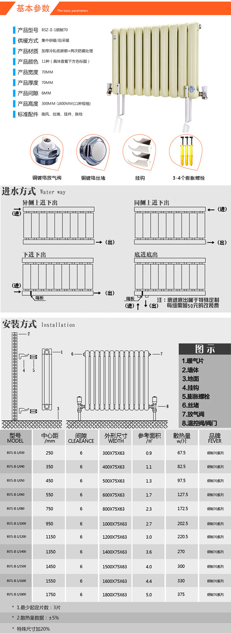 暖气片参数